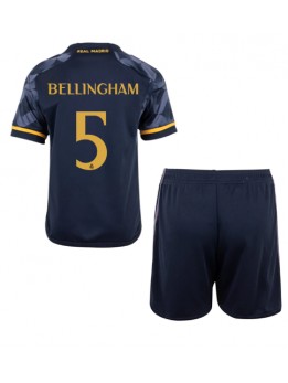 Real Madrid Jude Bellingham #5 Replika Borta Kläder Barn 2023-24 Kortärmad (+ byxor)